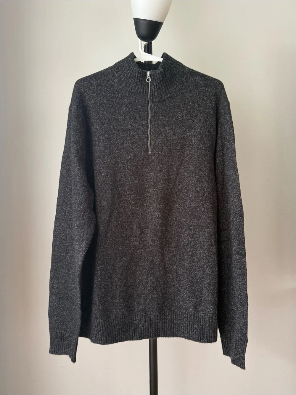 J. Crew Men's Dark Charcoal Half-Zip Sweater XL